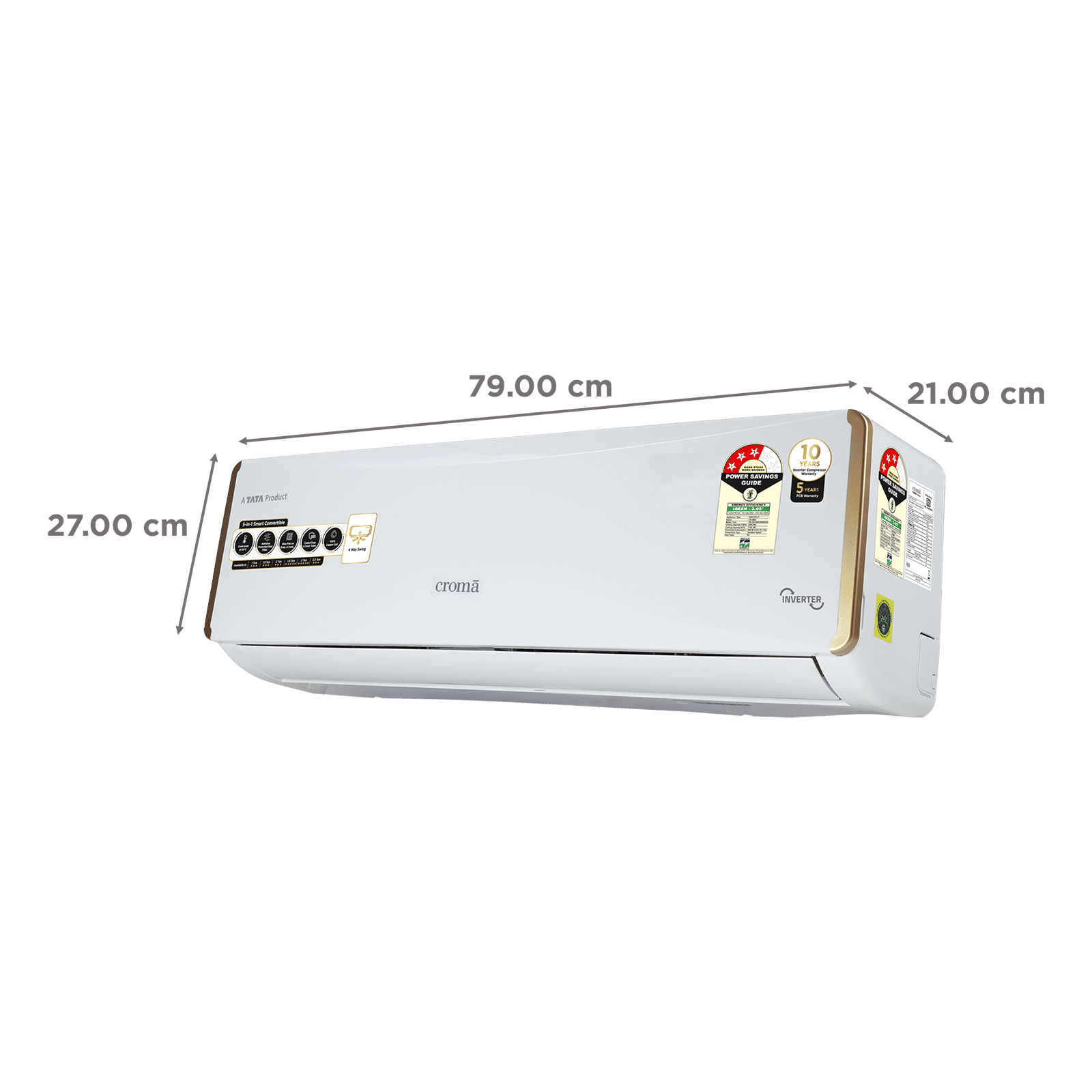 Buy Croma 5 In 1 Convertible 1 Ton 3 Star Inverter Split Ac With Dust